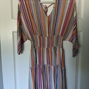 Bohemian Style Striped Dress